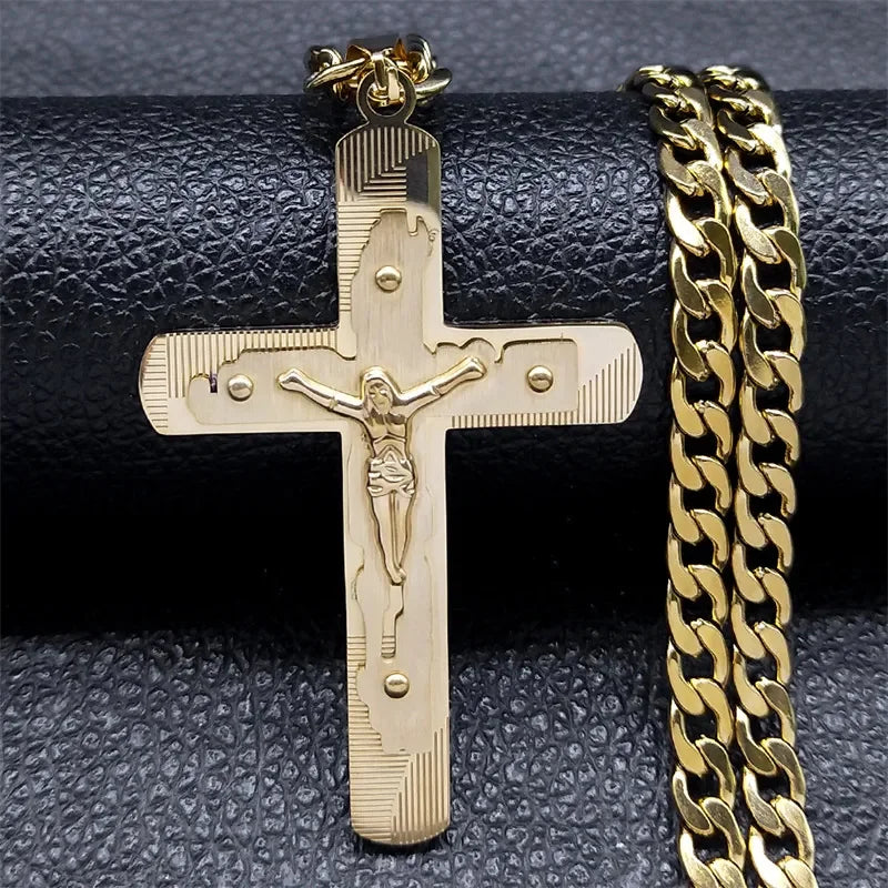 Jesus Cross Necklace – Stainless Steel