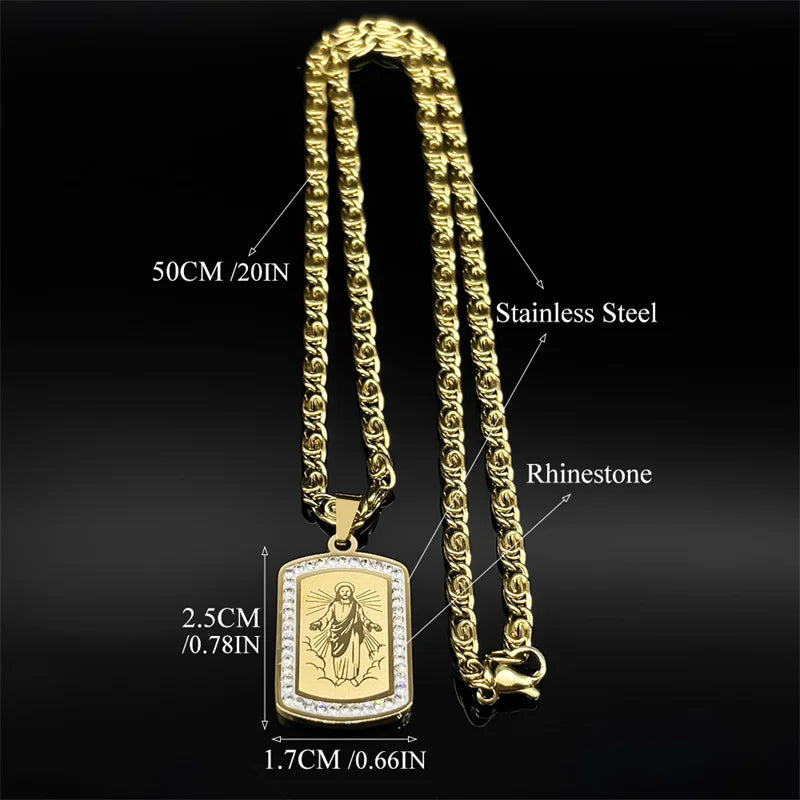 Christ Jesus Medal Necklace – Stainless Steel