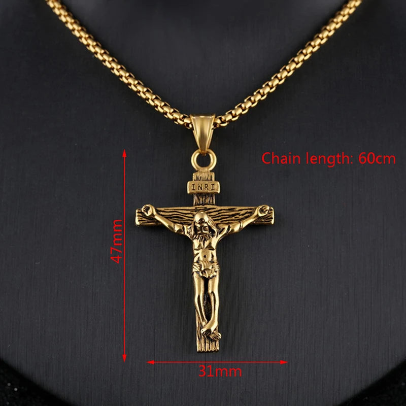 Jesus Cross Necklace – Stainless Steel