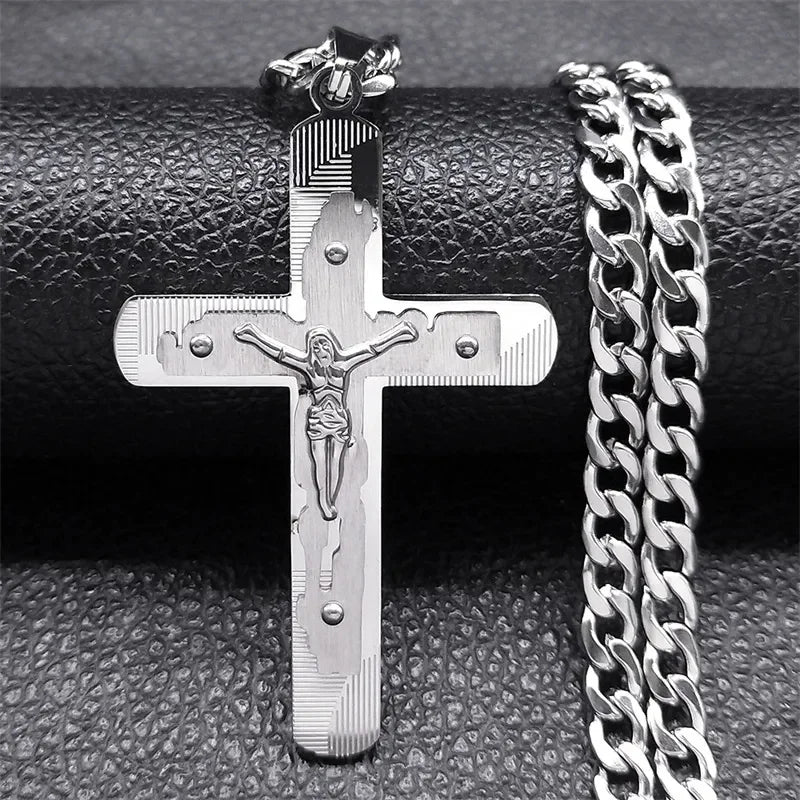 Jesus Cross Necklace – Stainless Steel