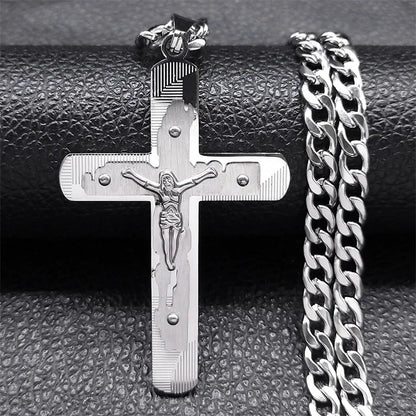 Jesus Cross Necklace – Stainless Steel