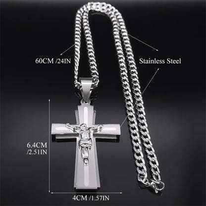 Jesus Cross Necklace – Stainless Steel