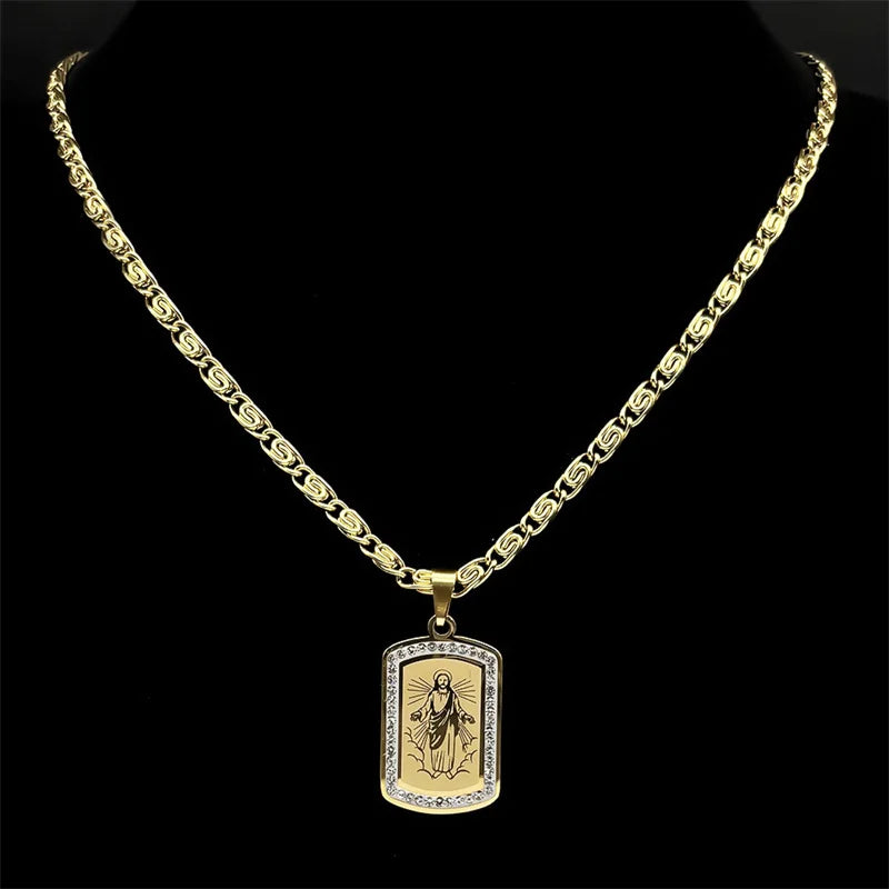 Christ Jesus Medal Necklace – Stainless Steel