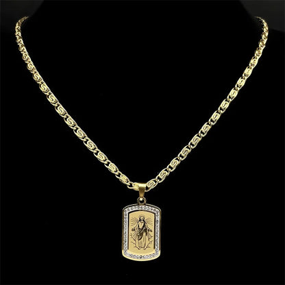 Christ Jesus Medal Necklace – Stainless Steel