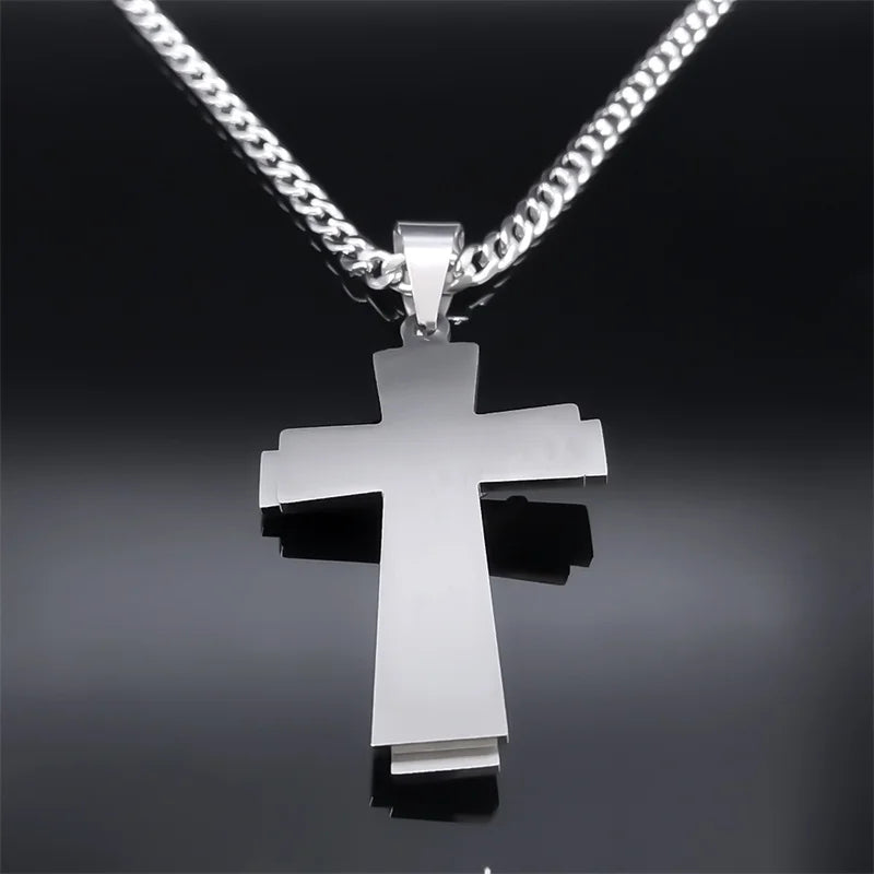 Jesus Cross Necklace – Stainless Steel