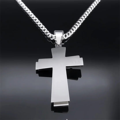 Jesus Cross Necklace – Stainless Steel