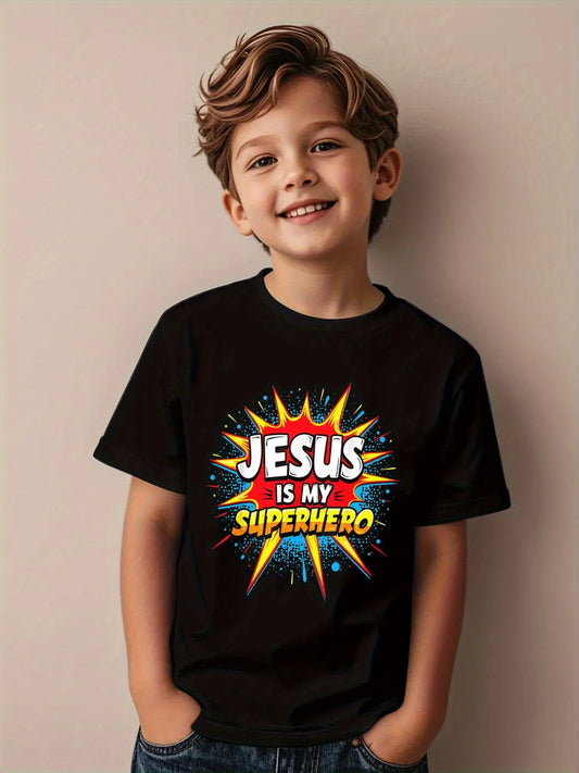 Jesus superhero kids tee