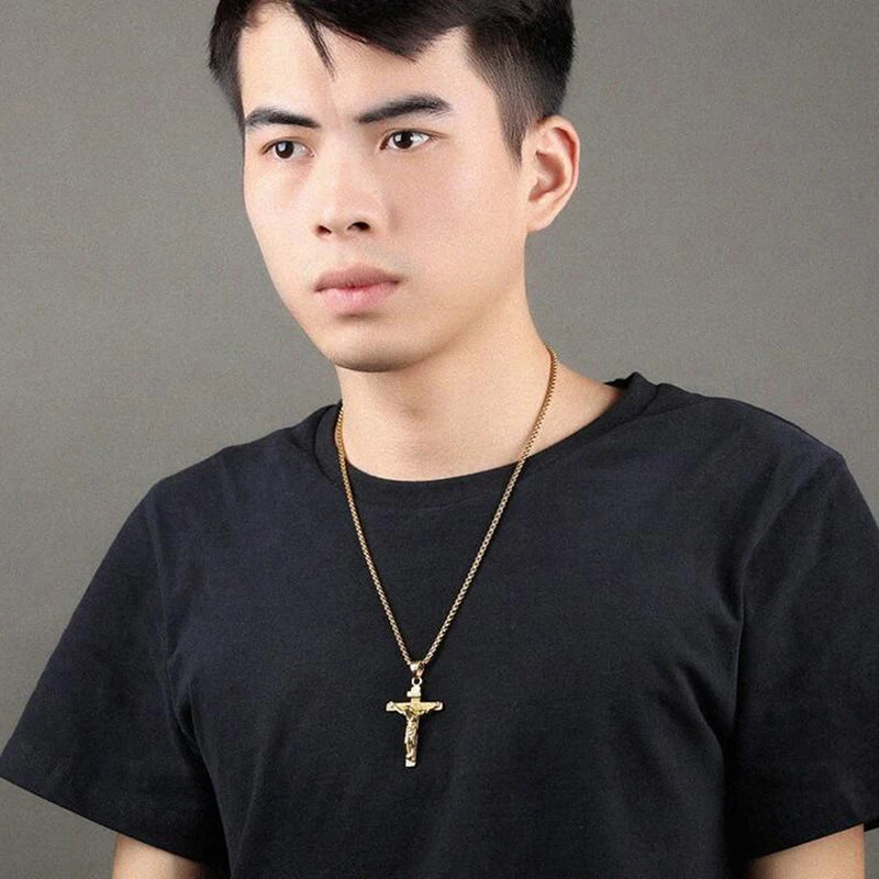 Jesus Cross Necklace – Stainless Steel