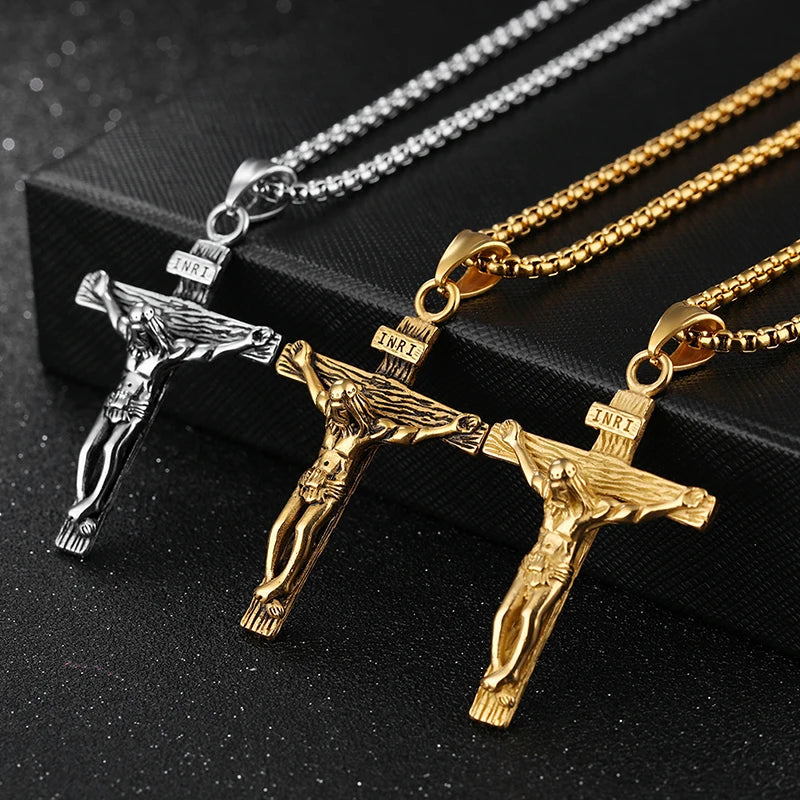 Jesus Cross Necklace – Stainless Steel