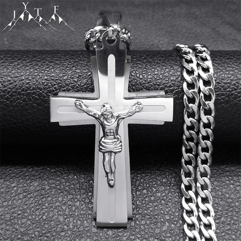 Jesus Cross Necklace – Stainless Steel