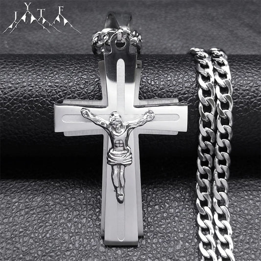 Jesus Cross Necklace – Stainless Steel