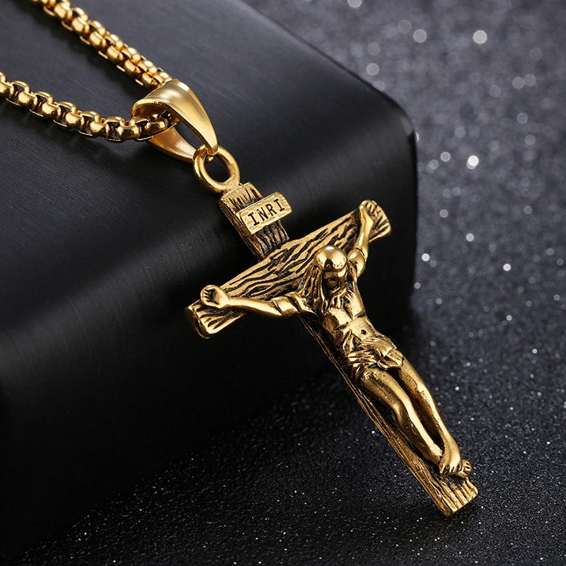 Jesus Cross Necklace – Stainless Steel