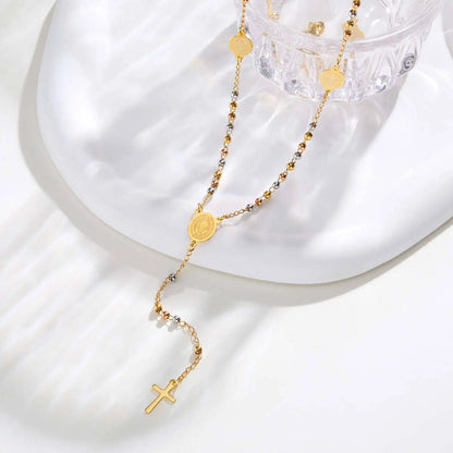 St. Benedict Rosary Necklace – Stainless Steel